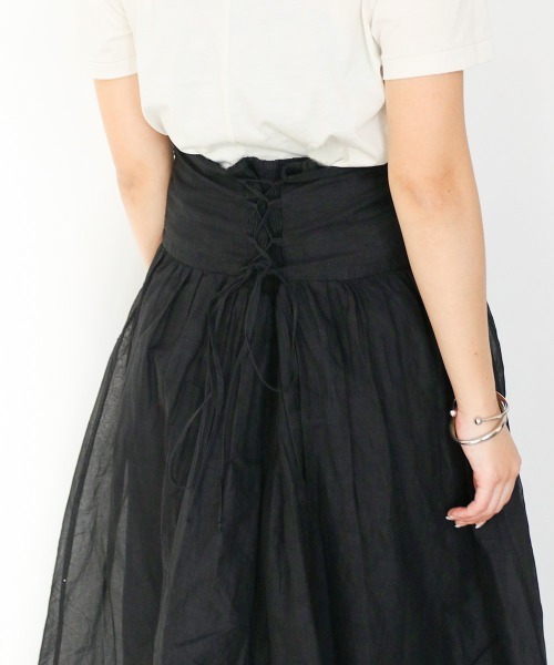 Marilyn Moon(マリリンムーン)の「sheer starched cotton 2way cami skirt(スカート・レディース・オフホワイト/ブラック/オリーブ・FREE)」の20枚目の写真