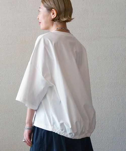 JOURNAL STANDARD LUXE（ジャーナルスタンダード　ラックス）の「トリコットバルーンプルオーバー（Tシャツ/カットソー・レディース・ライトグレー/ブラック/ホワイト・FREE）」の2枚目の写真
