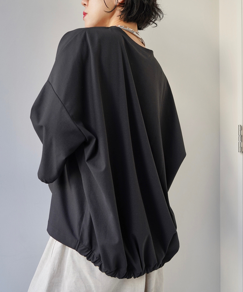 JOURNAL STANDARD LUXE(ジャーナルスタンダード ラックス)の「トリコットバルーンプルオーバー(Tシャツ/カットソー・レディース・ライトグレー/ブラック・FREE)」の4枚目の写真