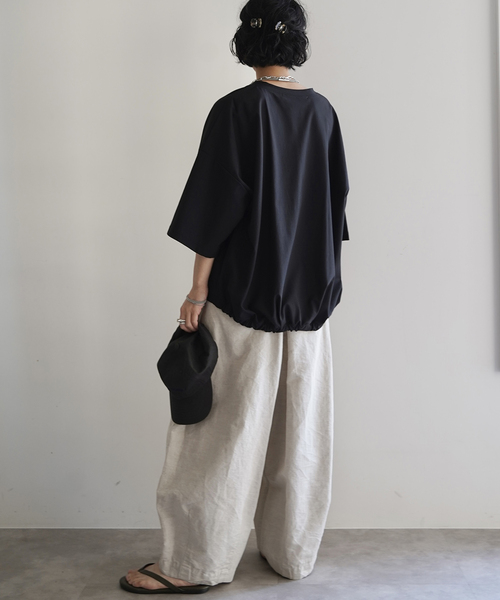 JOURNAL STANDARD LUXE(ジャーナルスタンダード ラックス)の「トリコットバルーンプルオーバー(Tシャツ/カットソー・レディース・ライトグレー/ブラック・FREE)」の5枚目の写真