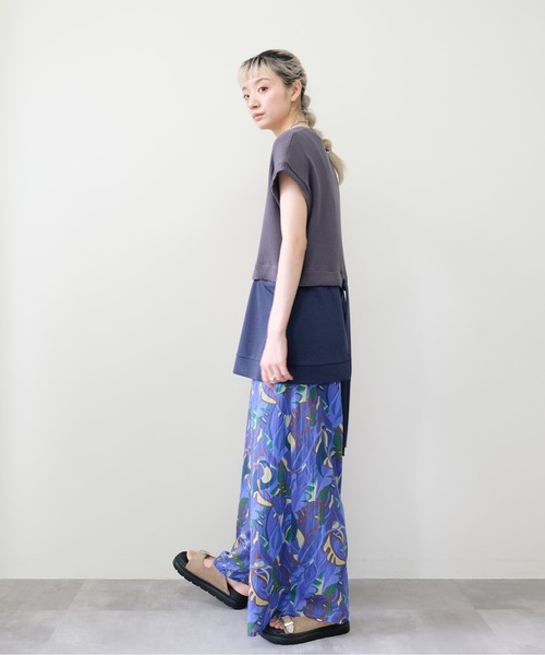 DOLLUPOOPS(ドールアップウップス)の「Botanical Bird Smocked Waist Easy Pants(ボタニカルバードウエストシャーリングイージーパンツ)(その他パンツ・レディース・イエロー/ブルー・FREE)」の15枚目の写真