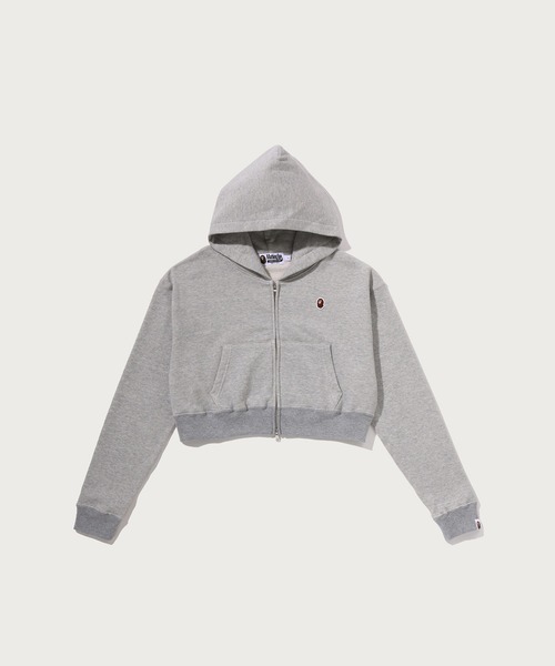 A BATHING APE（アベイシングエイプ）の「APE HEAD ONE POINT CROPPED ZIP HOODIE（パーカー・レディース・グレー/アイボリー・SMALL/MEDIUM）」の2枚目の写真