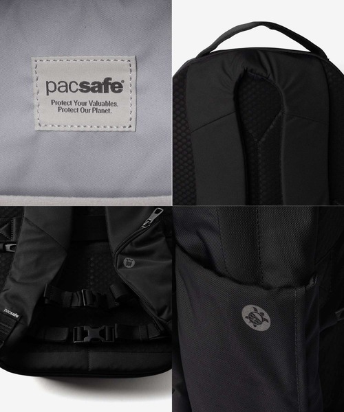 pacsafe(パックセーフ)の「【Pacsafe / パックセーフ】Pacsafe V 26L Tour Backpack / ツアー バックパック リュック 防犯機能(バックパック/リュック・メンズ・ブラック・FREE)」の6枚目の写真