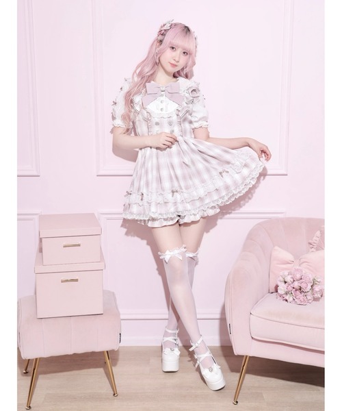 NOEMIE(ノエミー)の「メニーリボンラッフルフリルヨークセットアップ(ワンピース・レディース・ダークグレー/ピンク/サックスブルー・M)」の7枚目の写真