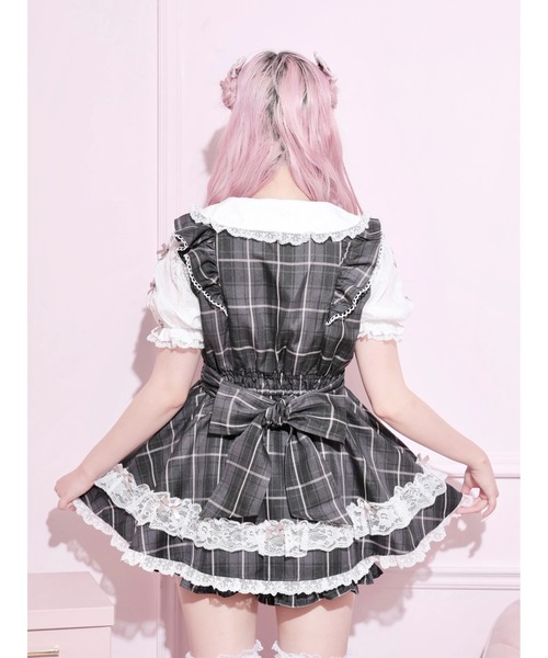 NOEMIE(ノエミー)の「メニーリボンラッフルフリルヨークセットアップ(ワンピース・レディース・ダークグレー/ピンク/サックスブルー・M)」の12枚目の写真