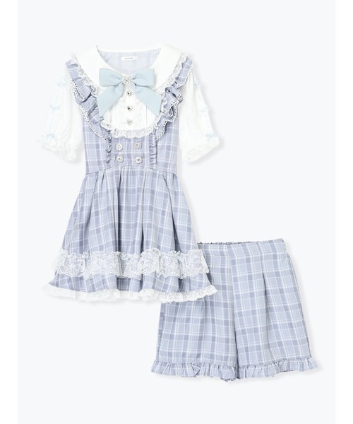 NOEMIE(ノエミー)の「メニーリボンラッフルフリルヨークセットアップ(ワンピース・レディース・ダークグレー/ピンク/サックスブルー・M)」の15枚目の写真