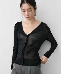 シアーフロントフリルトップス