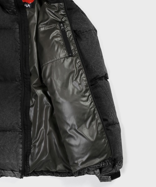 NANGA(ナンガ)の「NANGA×DUFFER SULPHUR DYES STANDCOLLAR DOWN JACKET:ナンガ別注 硫化染め スタンドカラー ダウンジャケット / フェード / ヴィンテージ風 / 650FP(ダウンジャケット/コート・メンズ・ベージュ/スミクロ・MEDIUM/SMALL/X-LARGE/LARGE)」の14枚目の写真