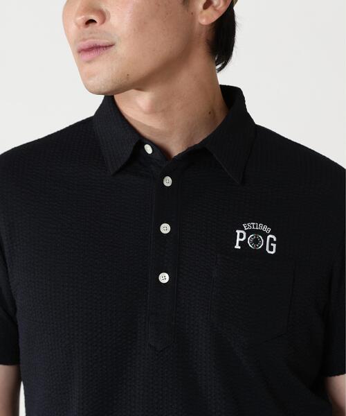 PEARLY GATES(パーリーゲイツ)の「【PEARLY GATES】サッカージャージ半袖プルオーバーカットソーシャツ(ポロシャツ・メンズ・ブルー/ネイビー/ホワイト・X-LARGE/MEDIUM/LARGE/XX-LARGE)」の15枚目の写真