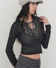 【WEB限定】シェルボタンシアートップス
