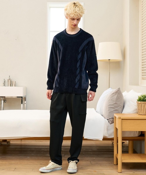 CALL&RESPONSE（コールアンドレスポンス）の「mp15220- ｶｰｺﾞﾊﾟﾝﾂ ﾀﾞﾝﾎﾞｰﾙﾆｯﾄ(263-1551-02)（カーゴパンツ・メンズ・ブラック/ベージュ・5/4/2）」の13枚目の写真