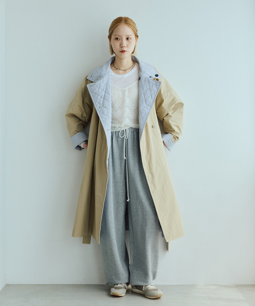 IENA LA BOUCLE(イエナラブークル)の「IENA LA BOUCLE リバーパテットキルティングコート(その他アウター・レディース・ブラック/ベージュ系その他・36/38)」の2枚目の写真