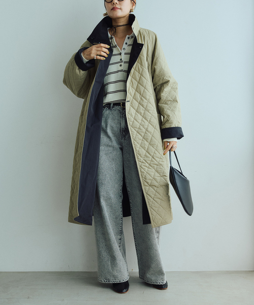 IENA LA BOUCLE(イエナラブークル)の「IENA LA BOUCLE リバーパテットキルティングコート(その他アウター・レディース・ブラック/ベージュ系その他・36/38)」の4枚目の写真