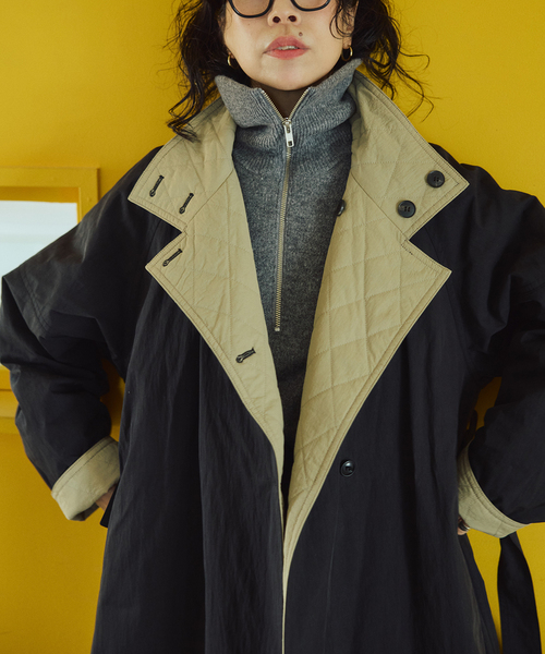 IENA LA BOUCLE(イエナラブークル)の「IENA LA BOUCLE リバーパテットキルティングコート(その他アウター・レディース・ブラック/ベージュ系その他・36/38)」の11枚目の写真