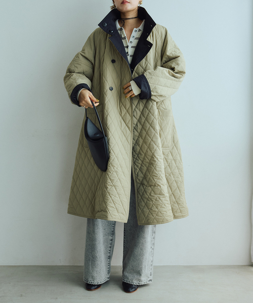IENA LA BOUCLE(イエナラブークル)の「IENA LA BOUCLE リバーパテットキルティングコート(その他アウター・レディース・ブラック/ベージュ系その他・36/38)」の12枚目の写真