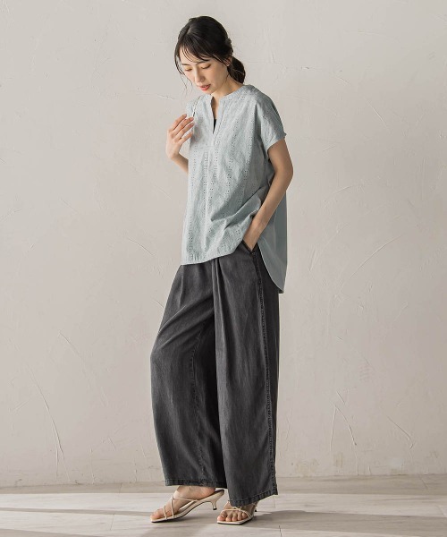 Droite lautreamont（ドロワットロートレアモン）の「Air DENIMイージーパンツ（その他パンツ・レディース・ブラック/ブルー・S/M）」の7枚目の写真