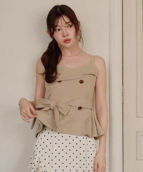 fupel(フぺル)の「trench cami tops / トレンチキャミトップス(キャミソール・レディース・ベージュ/カーキ・FREE)」の10枚目の写真