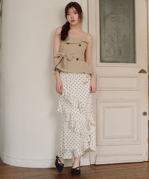 fupel(フぺル)の「trench cami tops / トレンチキャミトップス(キャミソール・レディース・ベージュ/カーキ・FREE)」の13枚目の写真