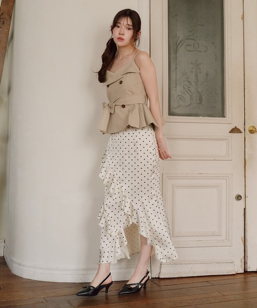 fupel(フぺル)の「trench cami tops / トレンチキャミトップス(キャミソール・レディース・ベージュ/カーキ・FREE)」の14枚目の写真