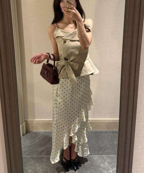 fupel(フぺル)の「trench cami tops / トレンチキャミトップス(キャミソール・レディース・ベージュ/カーキ・FREE)」の3枚目の写真