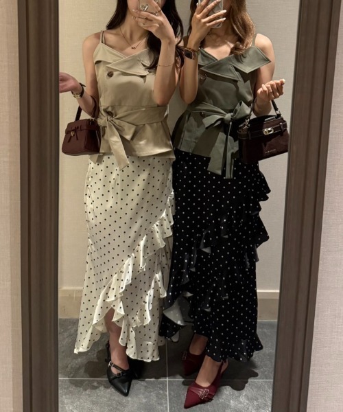 fupel(フぺル)の「trench cami tops / トレンチキャミトップス(キャミソール・レディース・ベージュ/カーキ・FREE)」の6枚目の写真