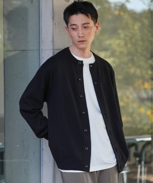 URBAN RESEARCH DOORS(アーバンリサーチドアーズ)の「『UR TECH』 200日 クルーネックカーディガン(カーディガン/ボレロ・メンズ・ブラック/ブラウン/ボルドー・LARGE/X-LARGE/MEDIUM)」の1枚目の写真