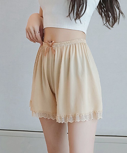 ONEP STAR(ワンピスター)の「レースリボンショートパンツ(デニムパンツ・レディース・ピンク/グリーン/グレー/ベージュ/ホワイト/ブラック・FREE)」の20枚目の写真