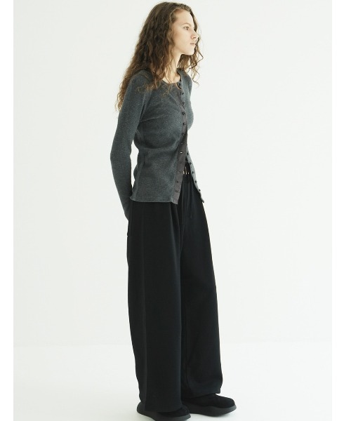 CLANE(クラネ)の「CLANE/クラネ/SLASH WAIST SWEAT PANTS(スウェットパンツ・レディース・ブラック/グレー/ブラウン系その他5・1)」の5枚目の写真