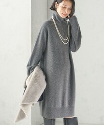 〈手洗い可能〉ウール カシミヤ ハーフジップ ワンピース