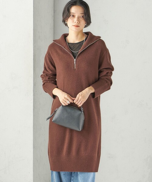 SHIPS(シップス)の「〈手洗い可能〉ウール カシミヤ ハーフジップ ワンピース(ワンピース・レディース・ブラウン/グレー・ONE SIZE)」の16枚目の写真