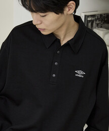 UMBRO × PUBLUX/アンブロ <セットアップ対応>別注 ダンボール ハーフ ボタン スウェット プルオーバー 限定展開
