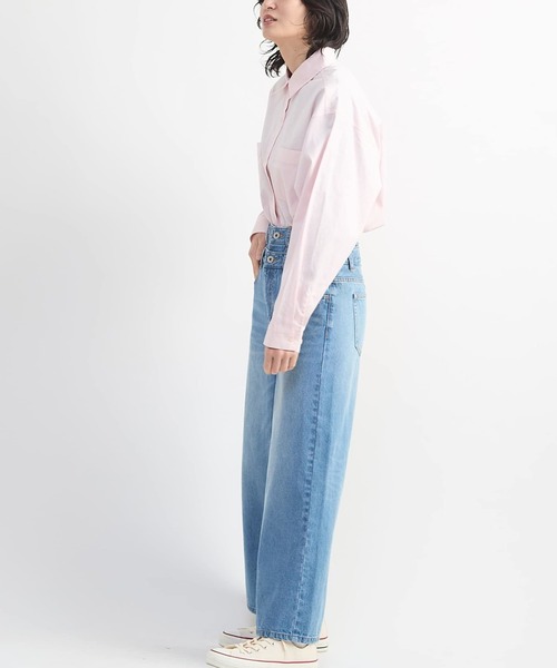 CONVERSE TOKYO(コンバーストウキョウ)の「【HL】DOUBLE WAIST WIDE DENIM PANTS(デニムパンツ・レディース・ブルー/グレー・M/S)」の4枚目の写真