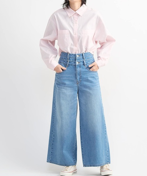 CONVERSE TOKYO(コンバーストウキョウ)の「【HL】DOUBLE WAIST WIDE DENIM PANTS(デニムパンツ・レディース・ブルー/グレー・M/S)」の5枚目の写真