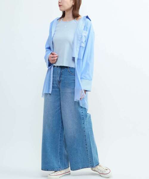 CONVERSE TOKYO(コンバーストウキョウ)の「【HL】DOUBLE WAIST WIDE DENIM PANTS(デニムパンツ・レディース・ブルー/グレー・M/S)」の8枚目の写真