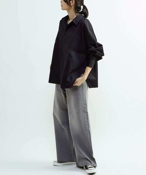 CONVERSE TOKYO(コンバーストウキョウ)の「【HL】DOUBLE WAIST WIDE DENIM PANTS(デニムパンツ・レディース・ブルー/グレー・M/S)」の12枚目の写真
