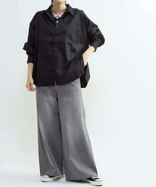 CONVERSE TOKYO(コンバーストウキョウ)の「【HL】DOUBLE WAIST WIDE DENIM PANTS(デニムパンツ・レディース・ブルー/グレー・M/S)」の14枚目の写真