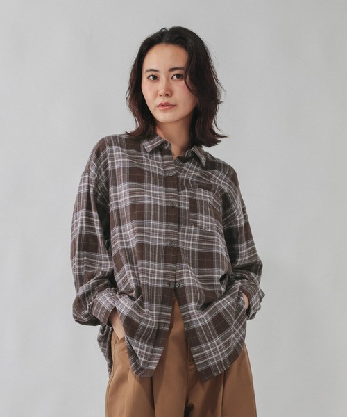 GLOBAL WORK(グローバルワーク)の「ビエラチェックシャツ/797933(シャツ/ブラウス・レディース・ホワイト系その他7/ブラック系その他/ダークブラウン/オフホワイト・MEDIUM/LARGE)」の21枚目の写真