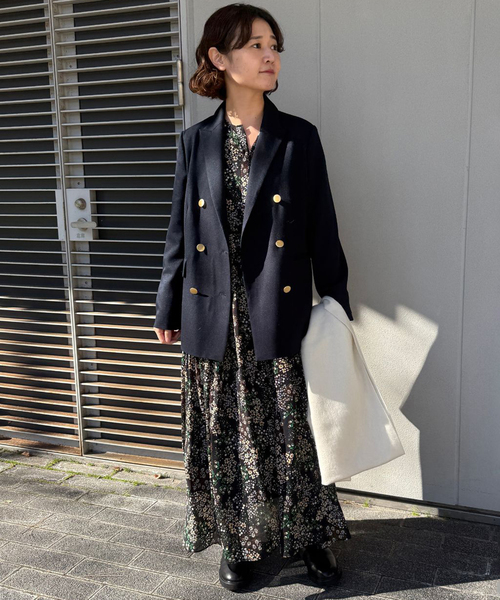 SLOBE IENA(スローブイエナ)の「《WEB限定/追加2》FLOWER PRINT ワンピース(ワンピース・レディース・ブラック・38/36)」の5枚目の写真