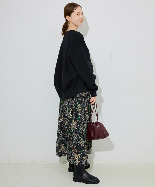 SLOBE IENA(スローブイエナ)の「《WEB限定/追加2》FLOWER PRINT ワンピース(ワンピース・レディース・ブラック・38/36)」の19枚目の写真