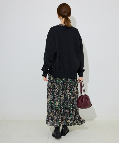 SLOBE IENA(スローブイエナ)の「《WEB限定/追加2》FLOWER PRINT ワンピース(ワンピース・レディース・ブラック・38/36)」の20枚目の写真