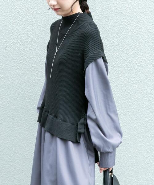 ITEMS URBANRESEARCH（アイテムズ アーバンリサーチ）の「ニットベストドッキングワンピース（ワンピース・レディース・グレー系その他/チャコールグレー/ブラウン・FREE）」の20枚目の写真