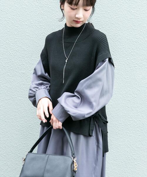ITEMS URBANRESEARCH（アイテムズ アーバンリサーチ）の「ニットベストドッキングワンピース（ワンピース・レディース・グレー系その他/チャコールグレー/ブラウン・FREE）」の22枚目の写真