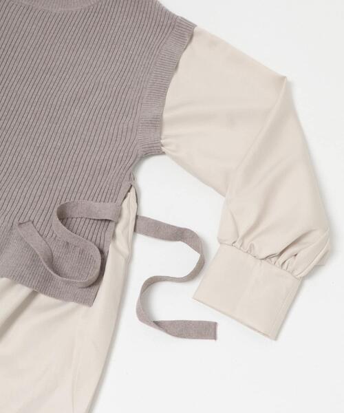 ITEMS URBANRESEARCH（アイテムズ アーバンリサーチ）の「ニットベストドッキングワンピース（ワンピース・レディース・グレー系その他/チャコールグレー/ブラウン・FREE）」の6枚目の写真