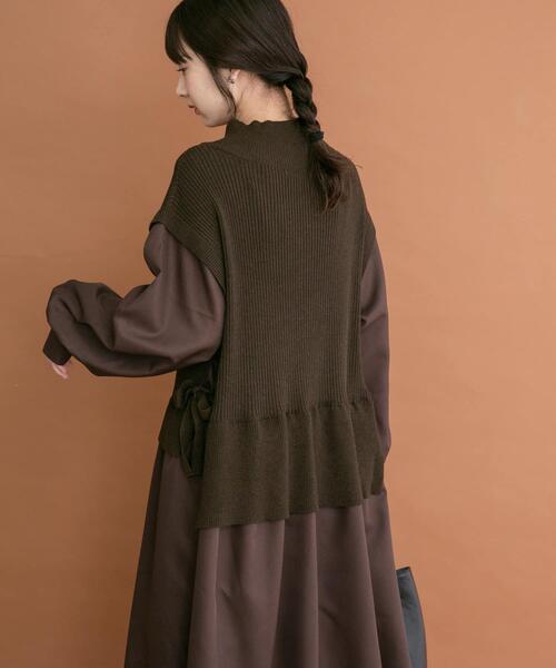 ITEMS URBANRESEARCH（アイテムズ アーバンリサーチ）の「ニットベストドッキングワンピース（ワンピース・レディース・グレー系その他/チャコールグレー/ブラウン・FREE）」の11枚目の写真