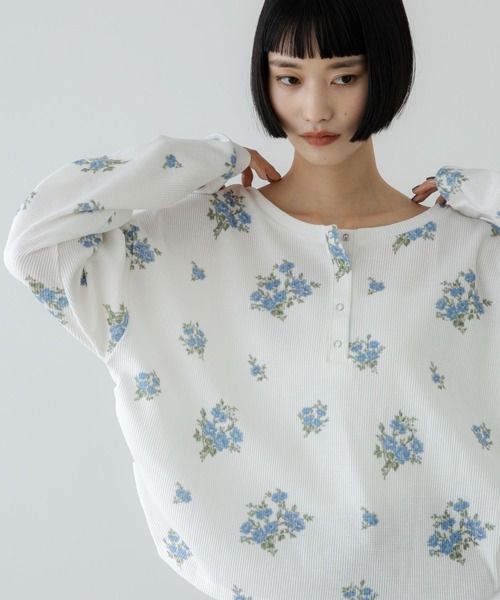 フラワーワッフルプルオーバー 1096083（Tシャツ/カットソー）｜LOWRYS