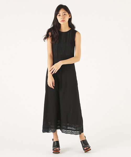 MOUSSY（マウジー）の「COTTON LACE LONG OP/F（ワンピース・レディース・オフホワイト/ブラック・2/1）」の2枚目の写真