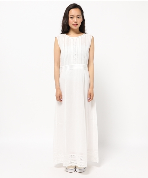 MOUSSY（マウジー）の「COTTON LACE LONG OP/F（ワンピース・レディース・オフホワイト/ブラック・2/1）」の3枚目の写真