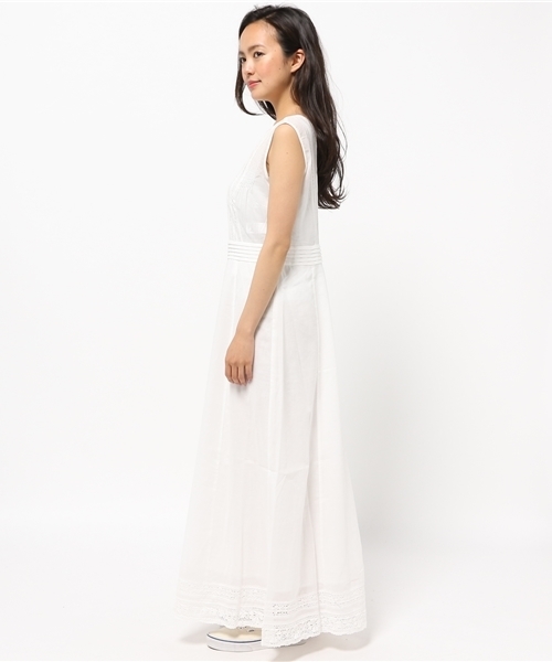 MOUSSY（マウジー）の「COTTON LACE LONG OP/F（ワンピース・レディース・オフホワイト/ブラック・2/1）」の4枚目の写真