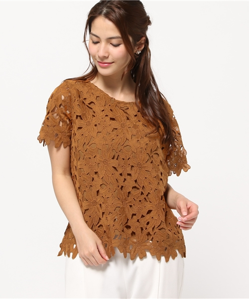 NATURAL BEAUTY BASIC（ナチュラルビューティーベーシック）の「ケミカルレースプルオーバー（シャツ/ブラウス・レディース・ダークベージュ/ネイビー/ホワイト系その他・MEDIUM）」の11枚目の写真