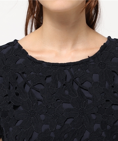 NATURAL BEAUTY BASIC（ナチュラルビューティーベーシック）の「ケミカルレースプルオーバー（シャツ/ブラウス・レディース・ダークベージュ/ネイビー/ホワイト系その他・MEDIUM）」の7枚目の写真